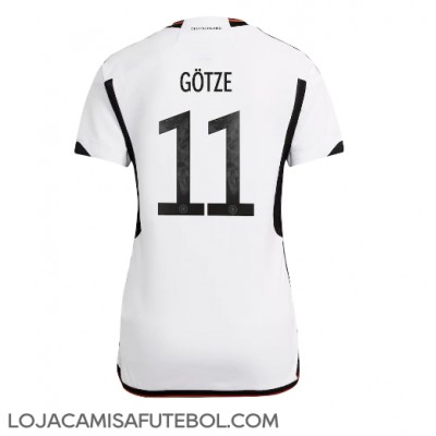 Camisa de Futebol Alemanha Mario Gotze #11 Equipamento Principal Mulheres Mundo 2022 Manga Curta